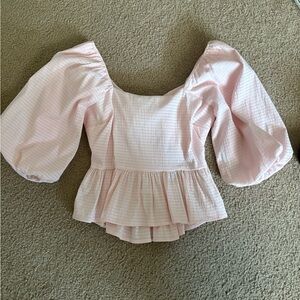 Elegant Pink Puff Sleeve Top